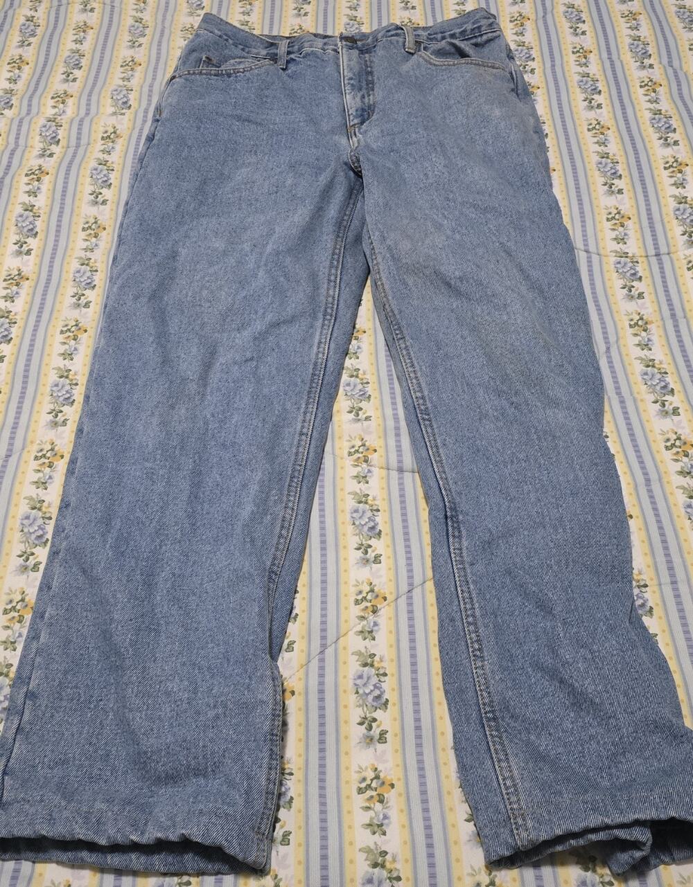 Red Head Mens Fleece Lined Straight Leg Blue Jeans 33x34 Insulated Work Pants